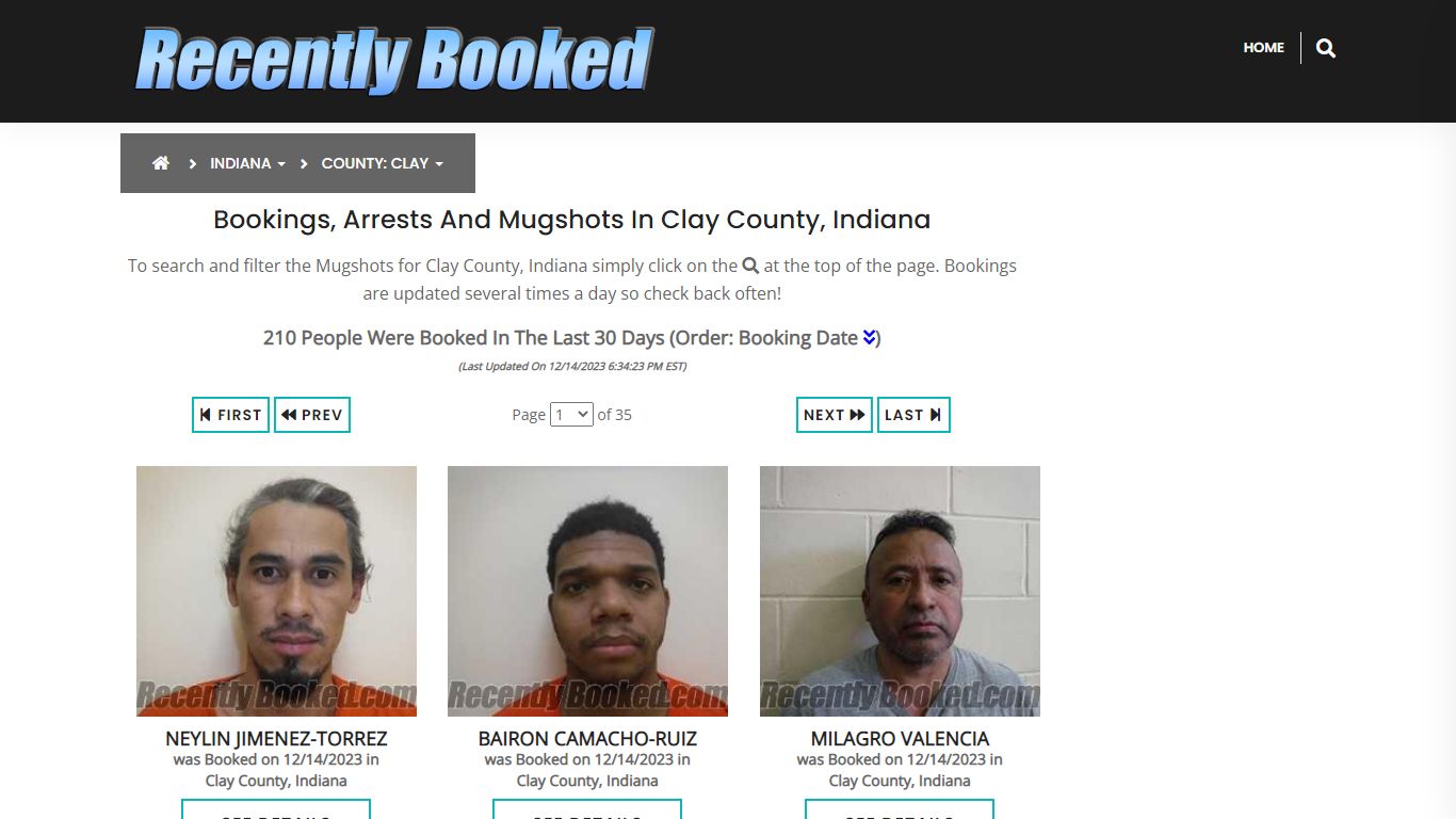 Recent bookings, Arrests, Mugshots in Clay County, Indiana